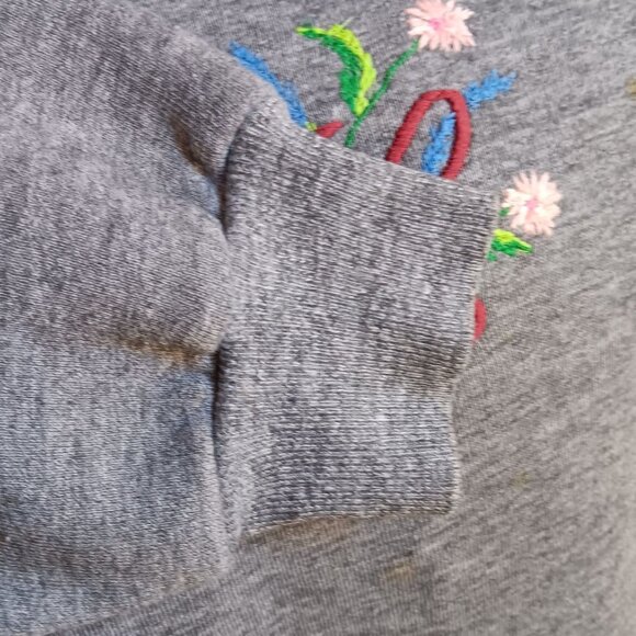 Vintage Men's Medium Sweatshirt Jerzees 80s Embroidered Triblend Rayon Russell - Picture 3 of 6